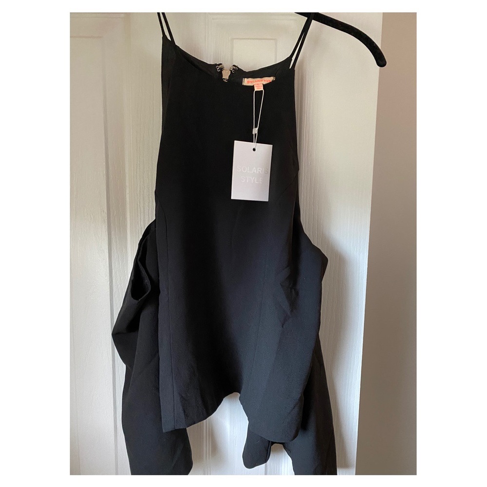 Solaris Style Black Cold Shoulder Top